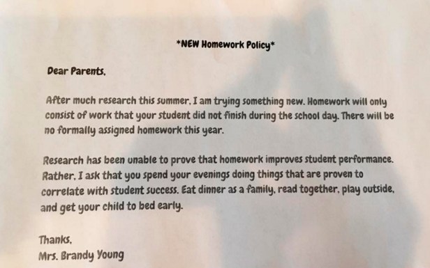 CARTA PROFESORA DE TEXAS BRANDY YOUNG